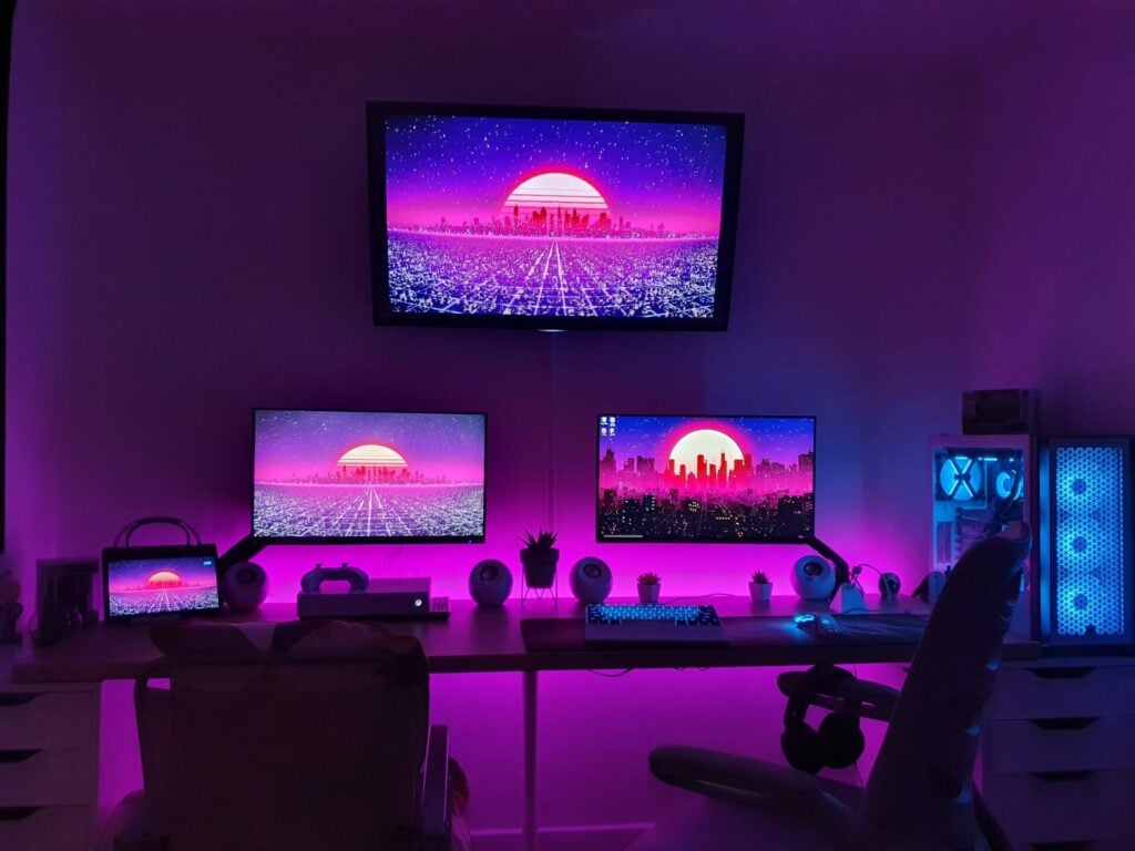 gaming couple living room