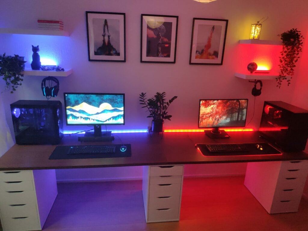 50 Cool Trending Gaming Setup Ideas #gaming #setup #Bedroom #Xbox #Ps4  #Couples #Ideas