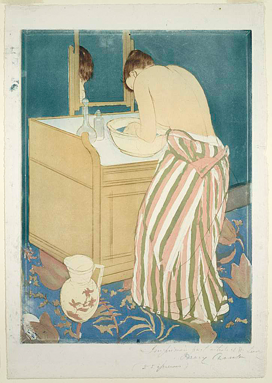 Woman Bathing by Mary Cassatt