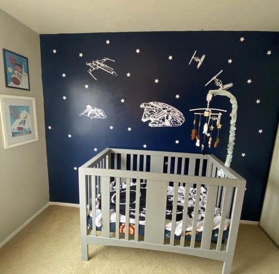 Space themed baby store stuff