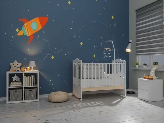 Space theme Outer space wall hanging Space nursery decor Boys room hangings Rocket  kids room decor