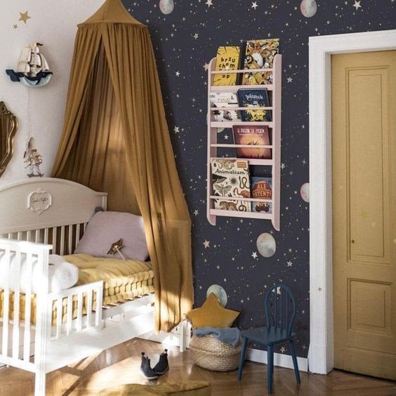 Baby girl store space themed nursery