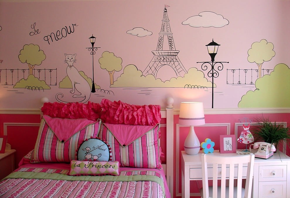 Paris-themed bedroom