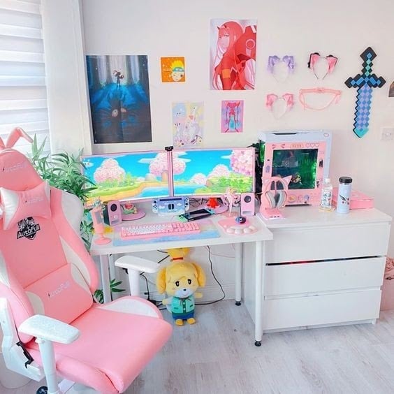 60 Cute Kawaii Gaming Setup Ideas | Displate Blog