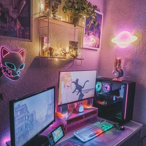 60 Cute Kawaii Gaming Setup Ideas | Displate Blog