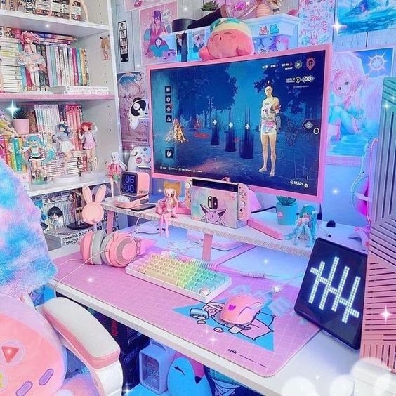 60 Cute Kawaii Gaming Setup Ideas