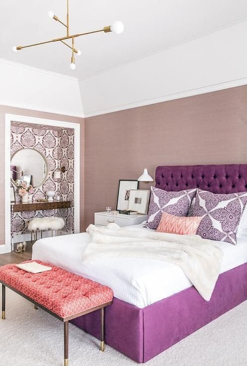 elegant bedroom designs purple