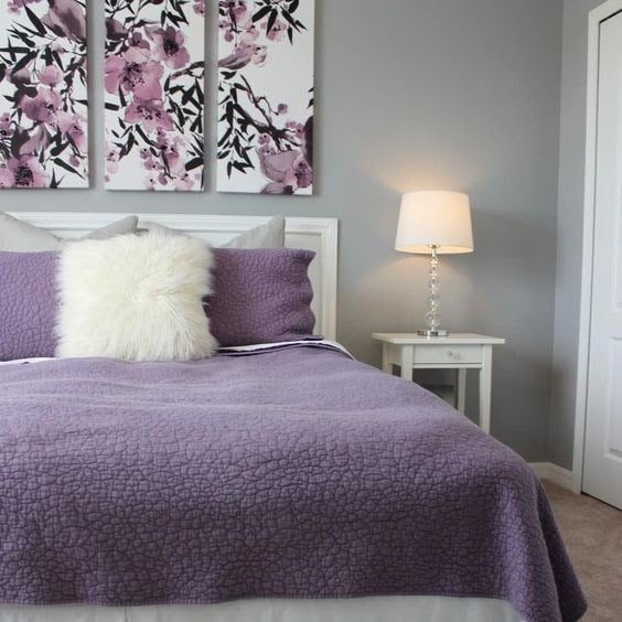 Light purple store and grey bedroom