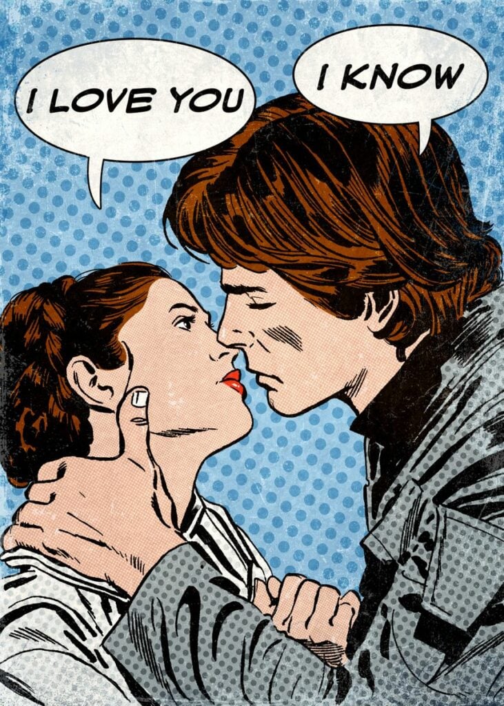Han Solo and Leia Organa poster