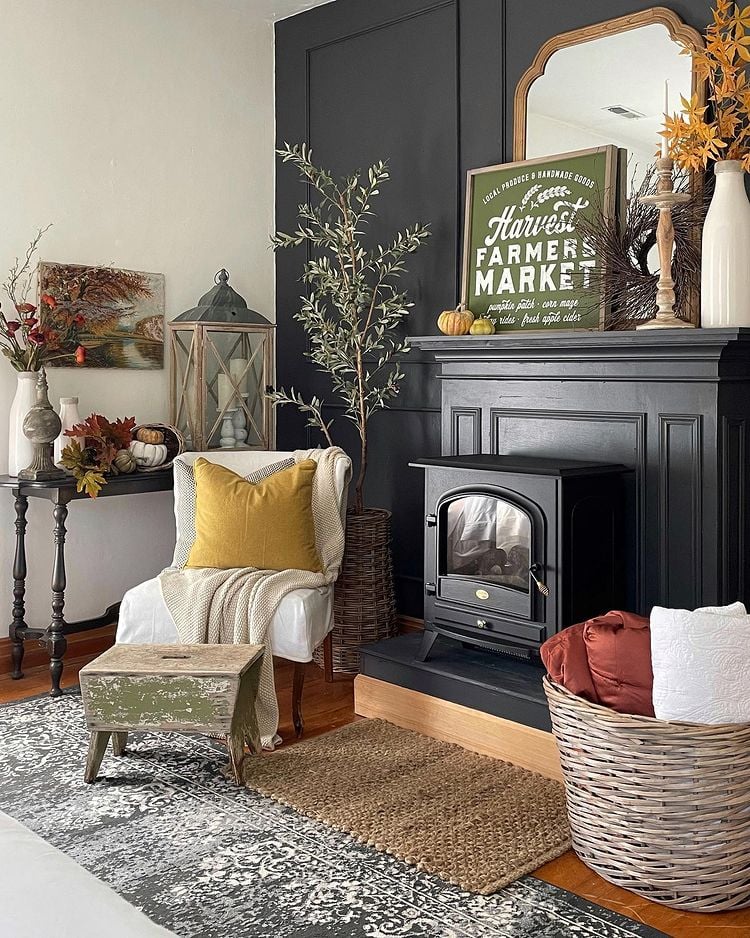 fireplace mantel decor idea