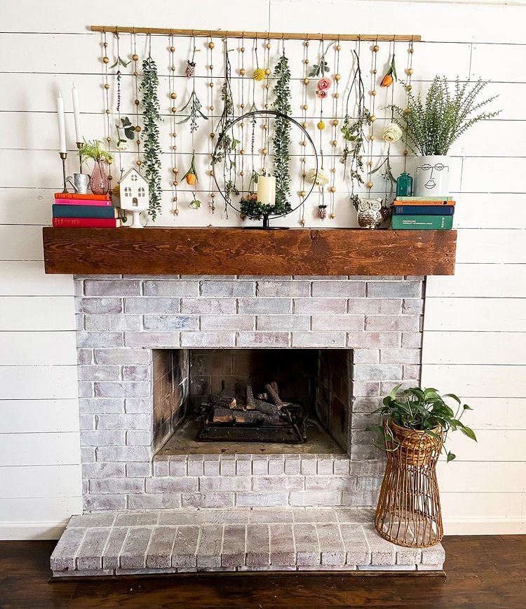 fireplace mantel decor idea
