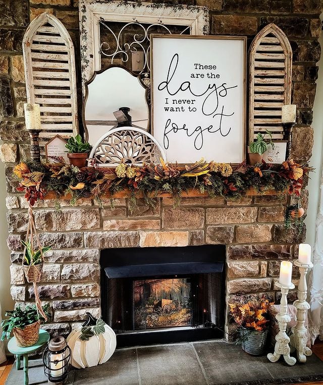 fireplace mantel decor idea