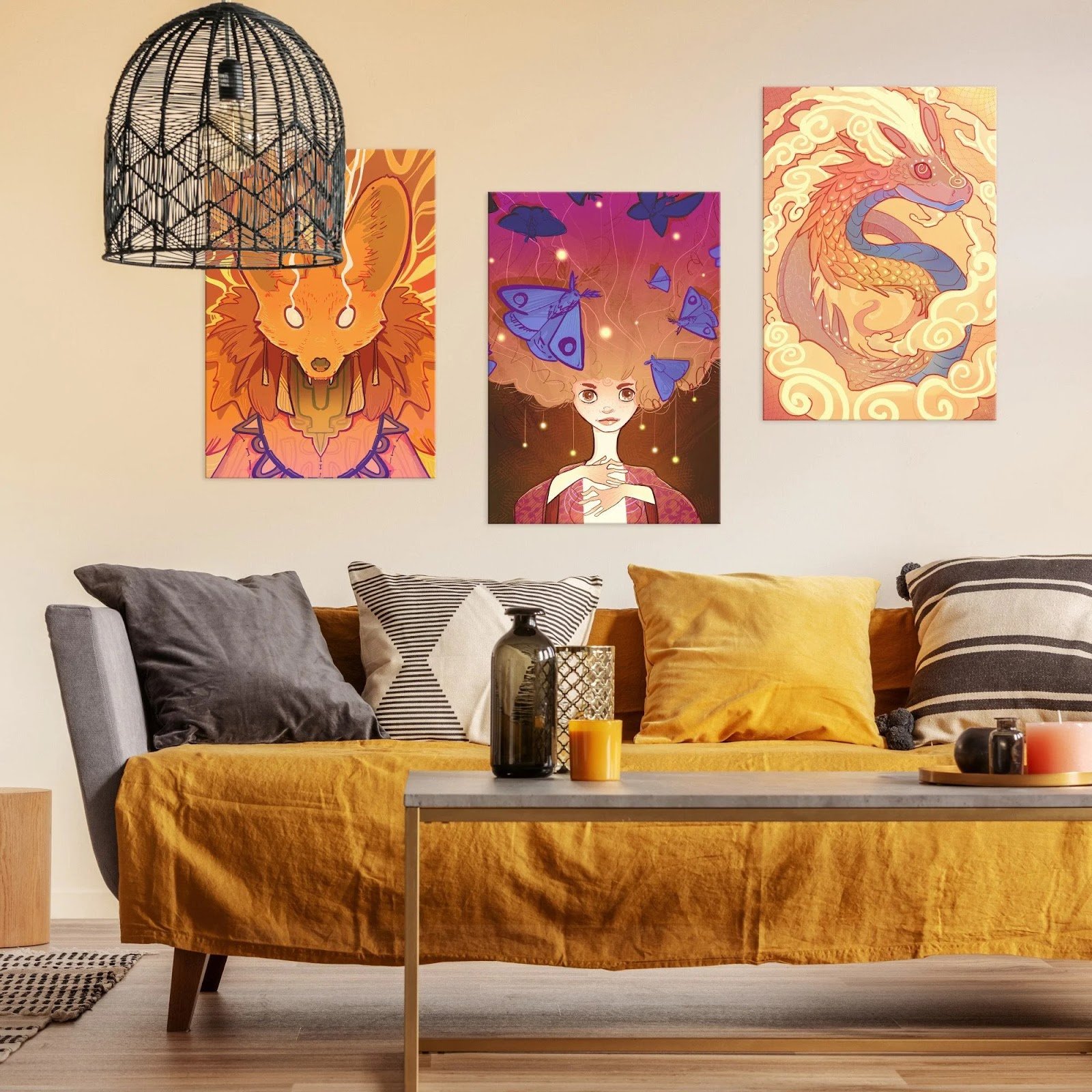 20 Stunning Living Room Wall Decor Ideas   Displate Blog