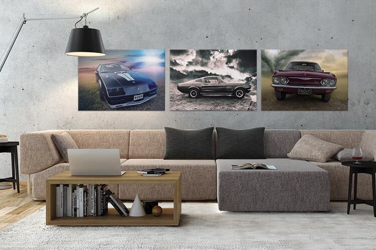 TV Stand Mancave Decor Garage Furniture Wall Art Car 