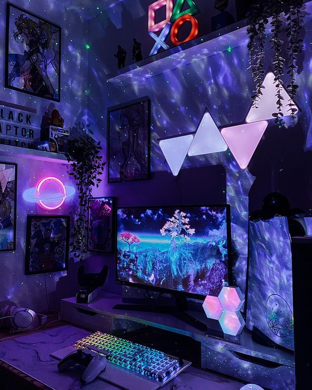 purple gaming setup