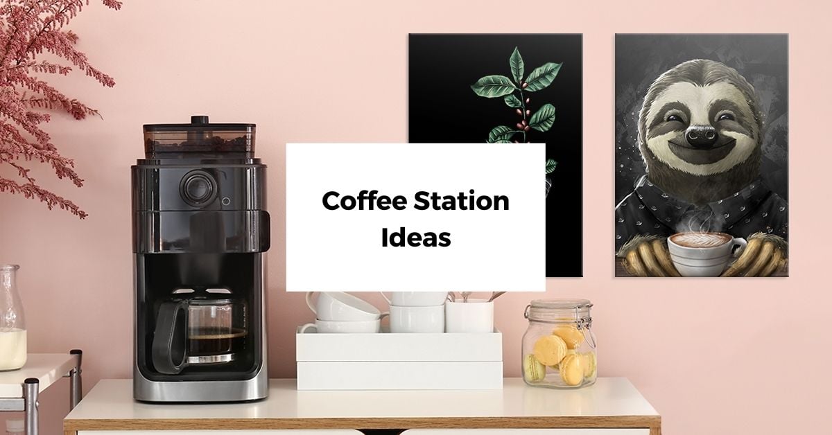 Personalized Coffee Station Sign Kitchen Decor Cafe Shop Corner