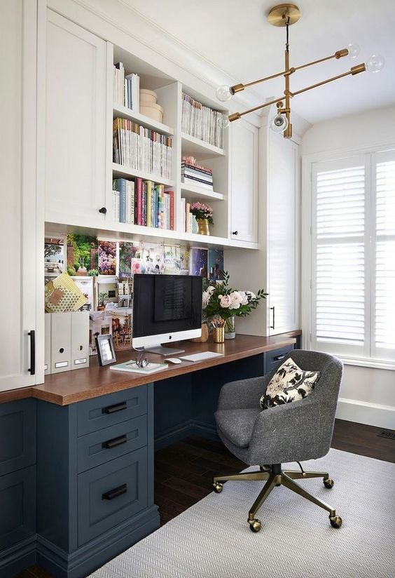 22 Space Saving Ideas for Small Home Office Storage  Small home offices,  Home office design, Home bedroom