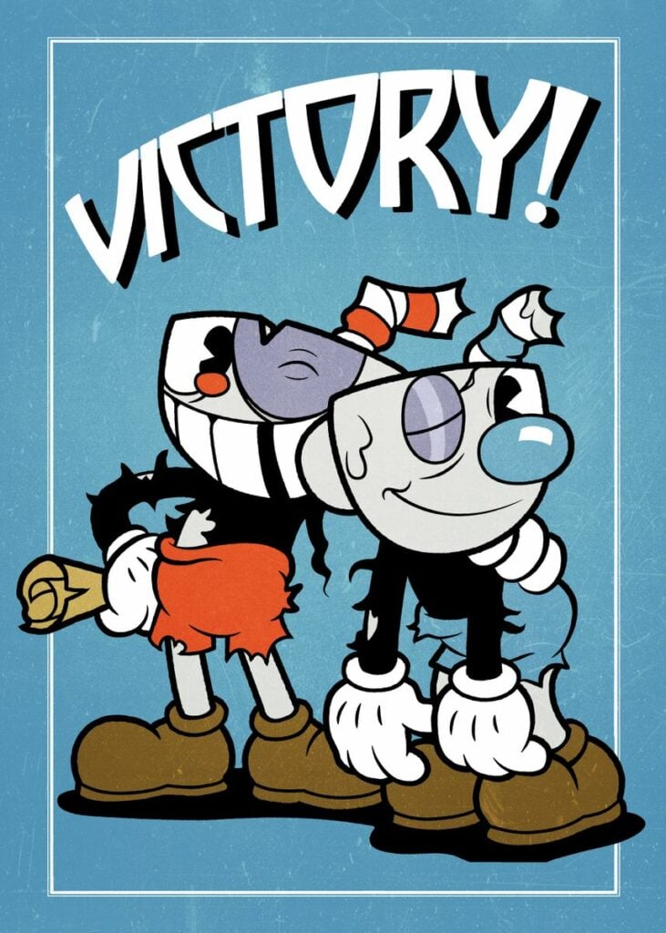 Victory Poster via Cuphead Official Brand Shop