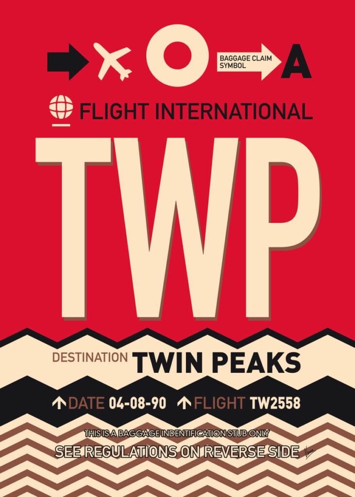 Twin Peaks Luggage Tag Poster by Chungkong Art