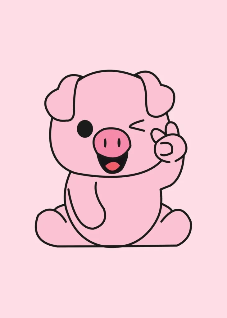Pig Cute Animal Poster 