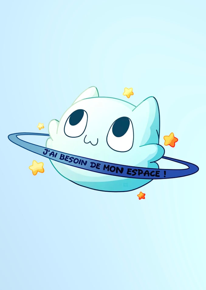 Petite Roche - Cute Cat Planet with Ring