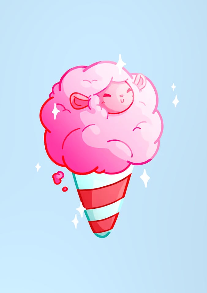 Petite Roche - Cute Sheep Cotton Candy