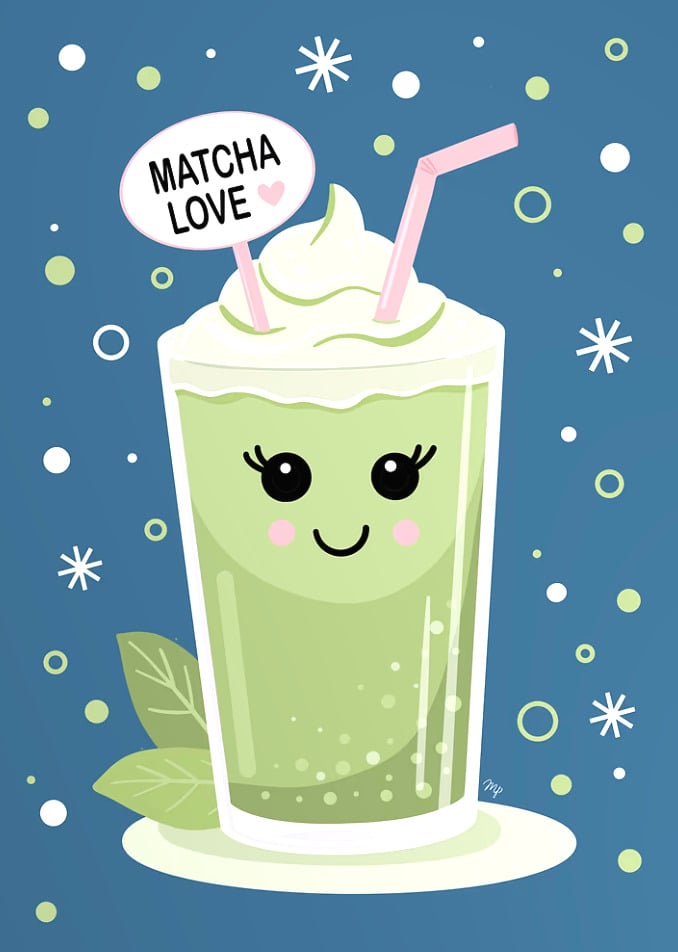 Martina - Cute Matcha Drink Illustration