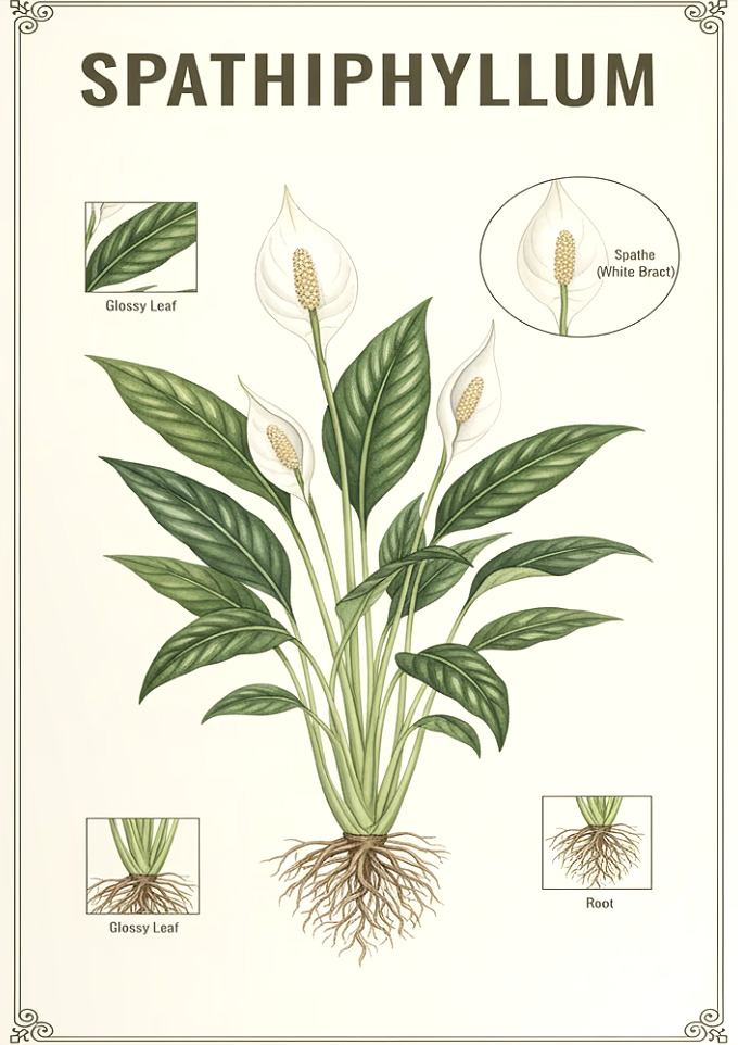 AlexLeb - Spathiphyllum Botanical Illustration