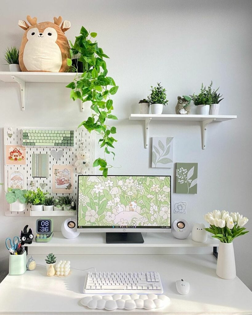 Eco-Friendly Gaming Setup with Plants Ideas
