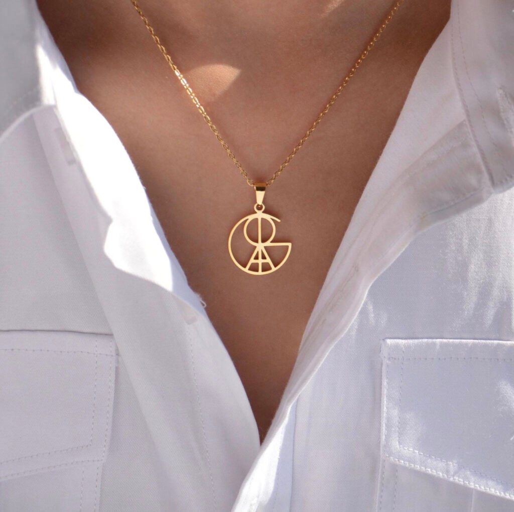 Custom name logo necklace on Etsy
