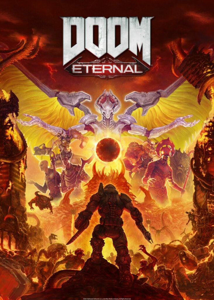 Khan Maykr Logo Poster via DOOM Official Displate Brand Shop