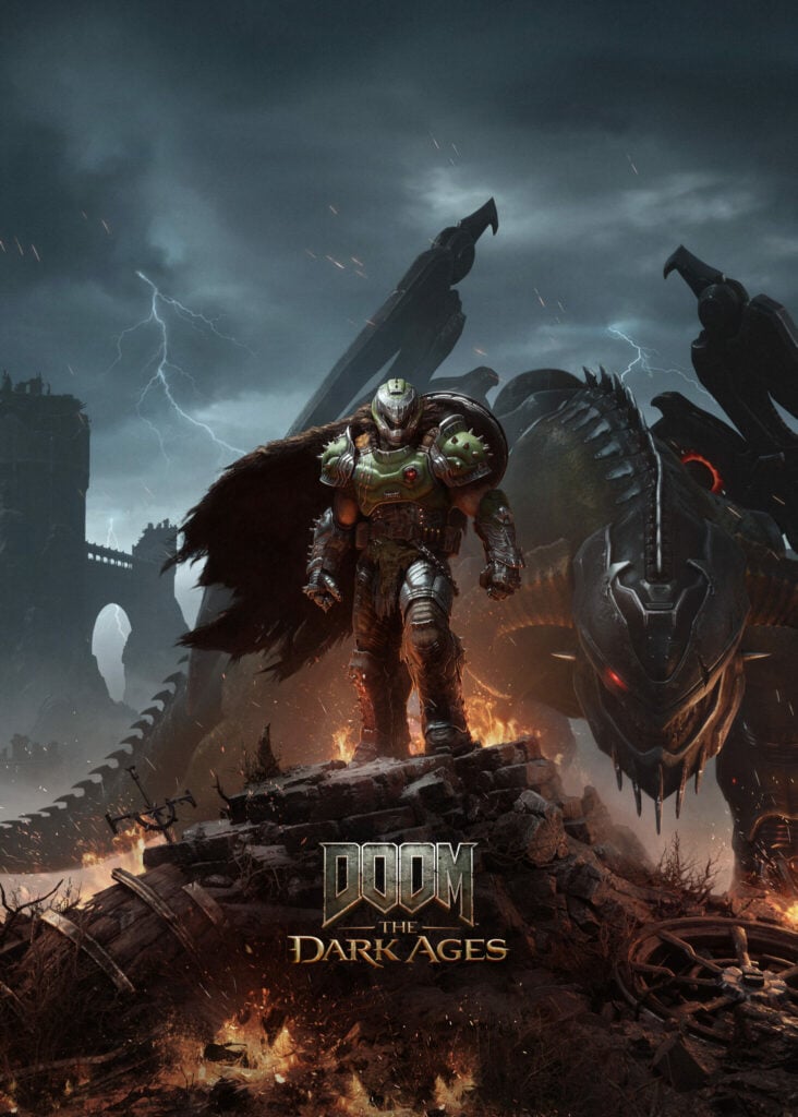 DOOM: The Dark Ages - Fire of Serrat Poster via DOOM Official Displate Brand Shop
