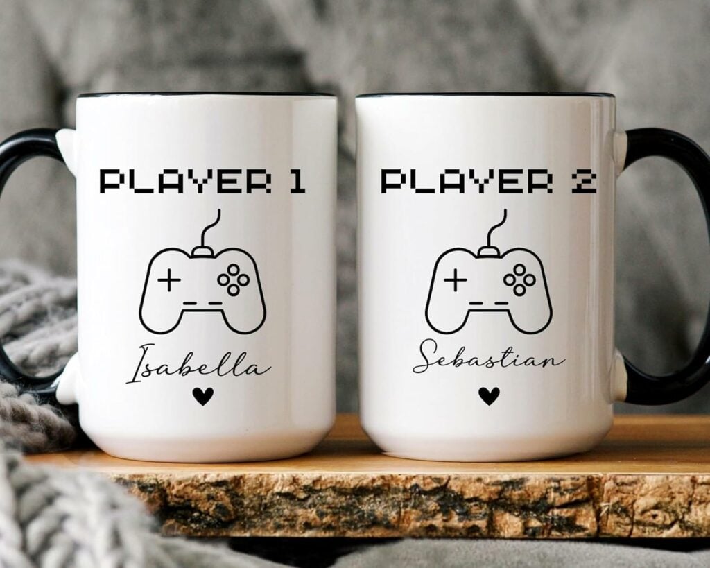 Gamer Couple Mugs Player 1 Player 2