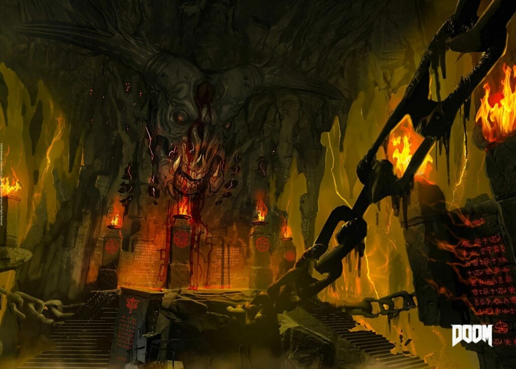 Demon Cave Poster via DOOM Official Displate Brand Shop