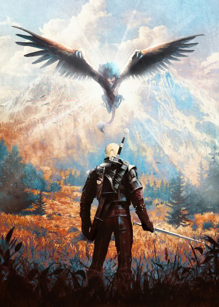 Geralt vs Griffon Poster
