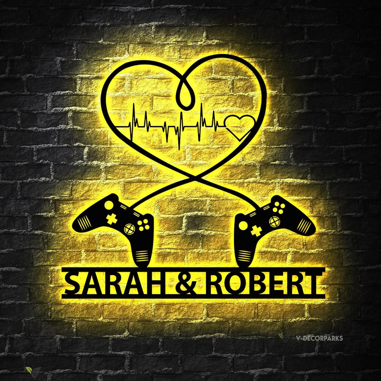 Personalized Gaming Couple Metal Sign