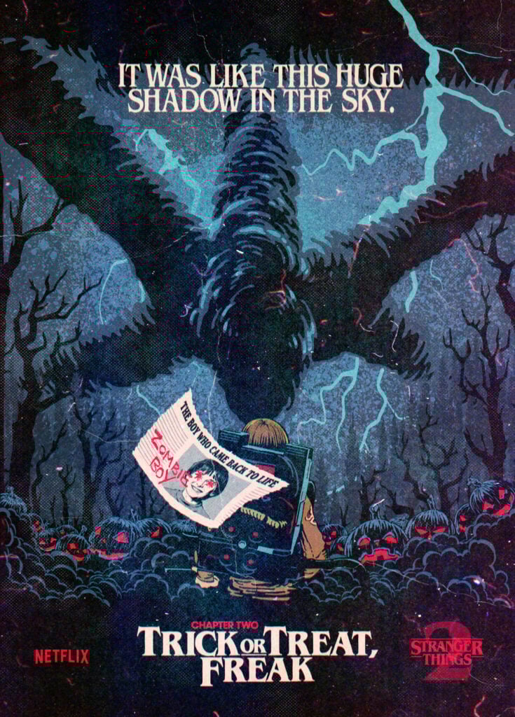 Mind Flayer Looms Over Trick-or-Treater Poster